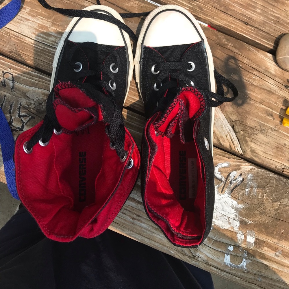 💕Black & hot pink fold down converse - Picture 6 of 12